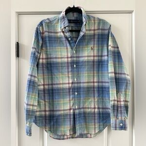 Ralph Lauren Plaid Button-Up Shirt | 100% Cotton | Size M